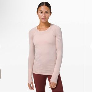 lululemon swiftly tech long sleeve feather pink size 6